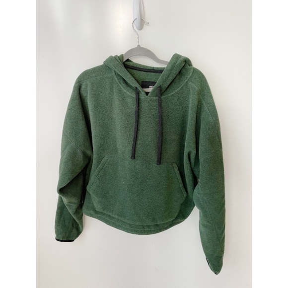 girlfriend collective Tops - Girlfriend Collective Mirco Fleece Cropped Hoodie Green XXL